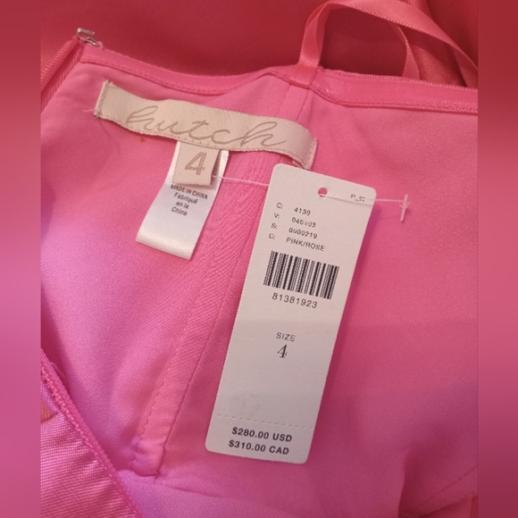 Anthropologie Hutch Sabrina Strapless V-Neck Pleated High-Low Gown Pink Size 4 - Picture 15 of 16